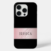 エレガント赤面フェイクバラ金ゴールド |名前とイニシャル Case-Mate iPhoneケース (裏面)