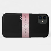 エレガント赤面フェイクバラ金ゴールド |名前とイニシャル Case-Mate iPhoneケース (裏面(横))
