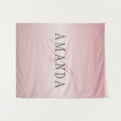 エレガント赤面フェイクバラ金ゴールド |名前とモノグラム タペストリー (正面(横))