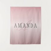 エレガント赤面フェイクバラ金ゴールド |名前とモノグラム タペストリー (正面)