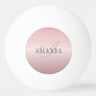 エレガント赤面フェイクバラ金ゴールド |名前とモノグラム 卓球ボール