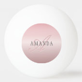 エレガント赤面フェイクバラ金ゴールド |名前とモノグラム 卓球ボール (裏面)