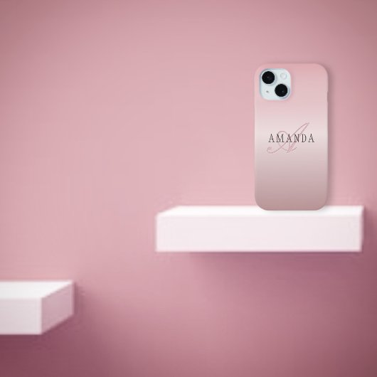 エレガント赤面フェイクバラ金ゴールド |名前とモノグラム Case-Mate iPhoneケース