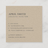 エレガント赤面フォーマルピンクローズ金ゴールドロータスフローラ スクエア名刺 (裏面)