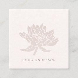 エレガント赤面フォーマルピンクローズ金ゴールドロータスフローラ スクエア名刺