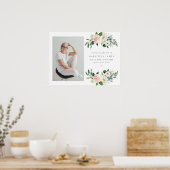 エレガント赤面フローラお祝い ポスター (キッチン)