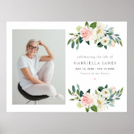 エレガント赤面フローラお祝い ポスター