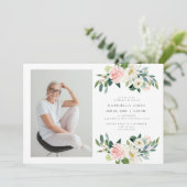 エレガント赤面フローラお祝い 招待状 (スタンド正面)