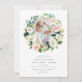 エレガント赤面フローラお祝い 招待状 (正面)