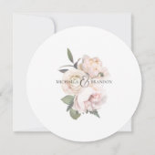 エレガント赤面フローラのラウンドメニュー – ブライダルシャワー (裏面)