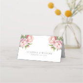 エレガント赤面フローラウォーターカラーシック結婚ズ プレイスカード (裏面)