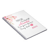 エレガント赤面フローラパーソナライズされたアウンティギフト ノートブック (右側)