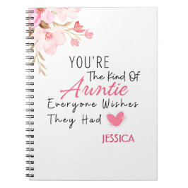 エレガント赤面フローラパーソナライズされたアウンティギフト ノートブック