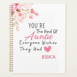 エレガント赤面フローラパーソナライズされたアウンティギフト プランナー手帳