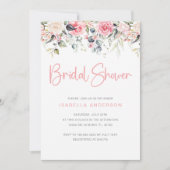 エレガント赤面フローラフォトブライダルシャワー 招待状 (正面)