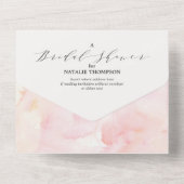 エレガント赤面フローラブライダルシャワーアドバイス オールインワン招待状 (裏面)