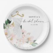 エレガント赤面フローラブライダルシャワー紙プレート ペーパープレート (正面)