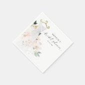 エレガント赤面フローラブライダルシャワー紙 スタンダードカクテルナプキン (角)