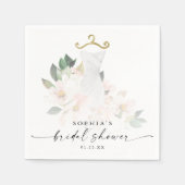 エレガント赤面フローラブライダルシャワー スタンダードカクテルナプキン (正面)