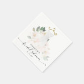 エレガント赤面フローラブライダルシャワー スタンダードカクテルナプキン (角)