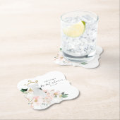 エレガント赤面フローラブライダルシャワー ペーパーコースター (インサイチュ)