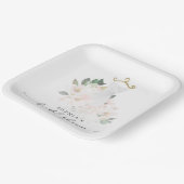 エレガント赤面フローラブライダルシャワー ペーパープレート (傾斜あり)