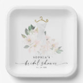エレガント赤面フローラブライダルシャワー ペーパープレート (正面)