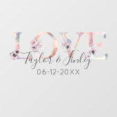 エレガント赤面フローララヴパーソナライズされた結婚ィーズ ウィンドウサイン (シート)