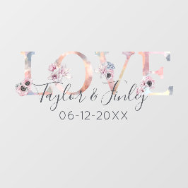 エレガント赤面フローララヴパーソナライズされた結婚ィーズ ウィンドウサイン