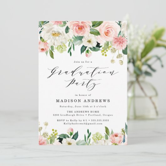 エレガント赤面フローラ卒業党 招待状 (スタンド正面)