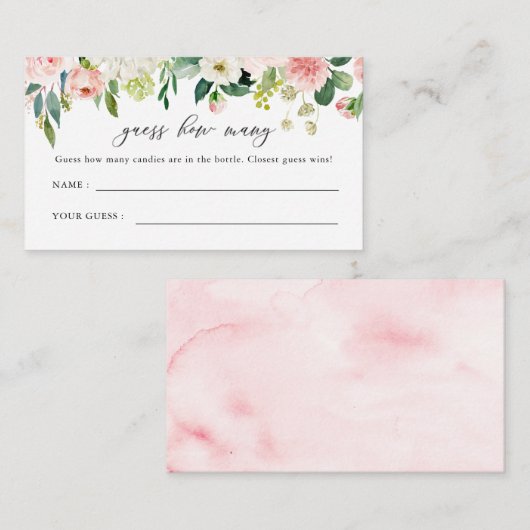 エレガント赤面フローラ数の推測 エンクロージャーカード (正面/裏面)