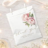 エレガント赤面フローラ水色金ゴールドホワ結婚イト フェイバーバッグ (クリップ留めされた状態)