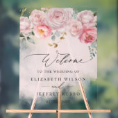 エレガント赤面フローラ結婚のウェルカムサイン アクリルサイン (ニュートラル)