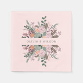 エレガント赤面フローラ結婚のナプキン スタンダードカクテルナプキン (正面)