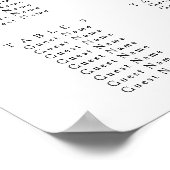 エレガント赤面フローラ結婚の座席表 ポスター (角)