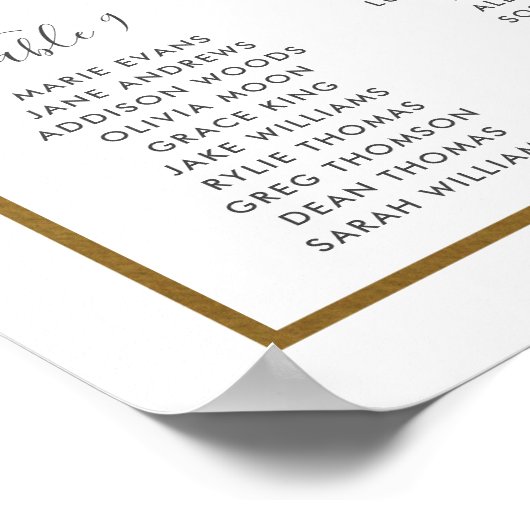 エレガント赤面フローラ結婚の座席表 ポスター (角)