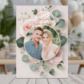 エレガント赤面フローラ結婚カード 招待状