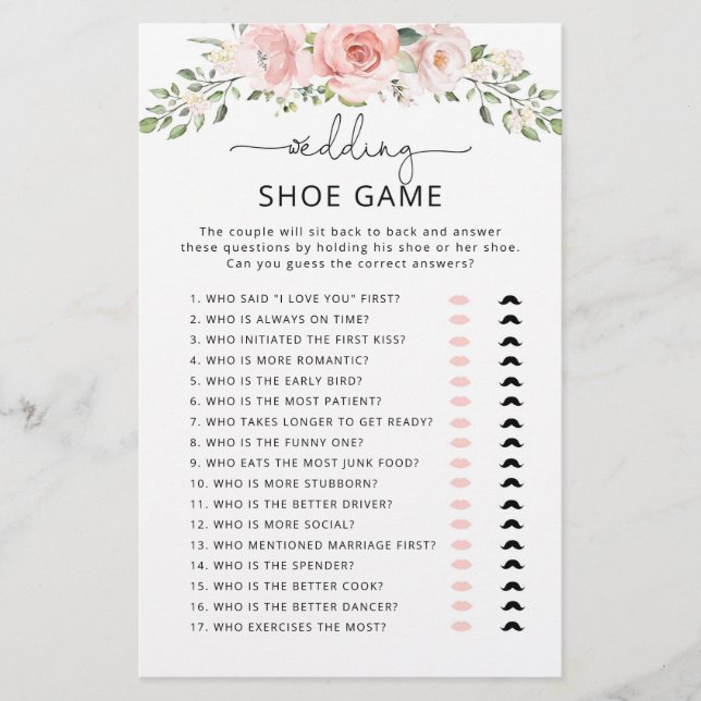 エレガント赤面フローラ結婚ズのシューゲーム (正面)