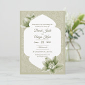 エレガント赤面フローラ結婚式招待状 招待状 (スタンド正面)