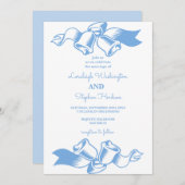 エレガント赤面フローラ緑の幾何結婚フレーム 招待状 (正面/裏面)