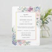 エレガント赤面フローラ緑結婚汁 招待状 (スタンド正面)