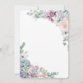 エレガント赤面フローラ緑結婚汁 招待状 (裏面)