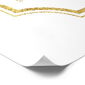 エレガント赤面フローラ金ゴールドフレームのシーティングチャート ポスター (角)