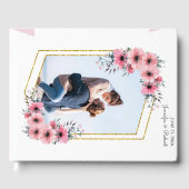 エレガント赤面フローラ金ゴールドフレーム結婚写真 ゲストブック (正面)