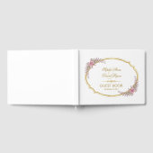 エレガント赤面フローラ金ゴールドフレ結婚ーム ゲストブック (全面)