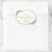 エレガント赤面フローラ金ゴールドフレ結婚ーム スクエアシール (バッグ)