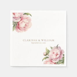 エレガント赤面フローラ金ゴールドホワモダン結婚イト スタンダードカクテルナプキン