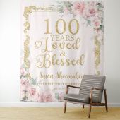エレガント赤面フローラ100番目の誕生日愛さ賛美れた タペストリー (インサイチュ)