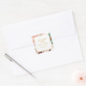 エレガント赤面フローラ |ありがとうございます結婚式の引き出物 スクエアシール (封筒)
