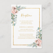 エレガント赤面フローラ |ウェディングレセプションカード エンクロージャーカード (正面)